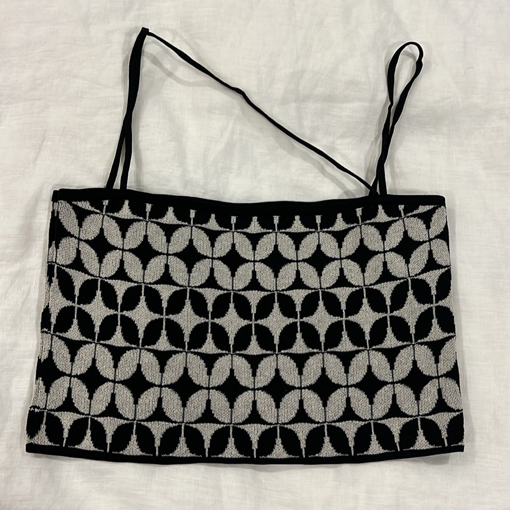 Zara GEOMETRIC JACQUARD KNIT TOP size small NWOT - Picture 2 of 6